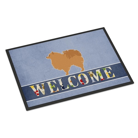 Carolines Treasures 18 x 27 in. Pomeranian Welcome Indoor or Outdoor Mat BB5546MAT